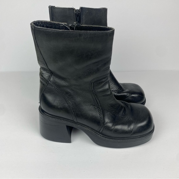 Steve Madden Vintage 90's Hott Leather Chunky Platform Ankle Boots - Picture 3 of 11